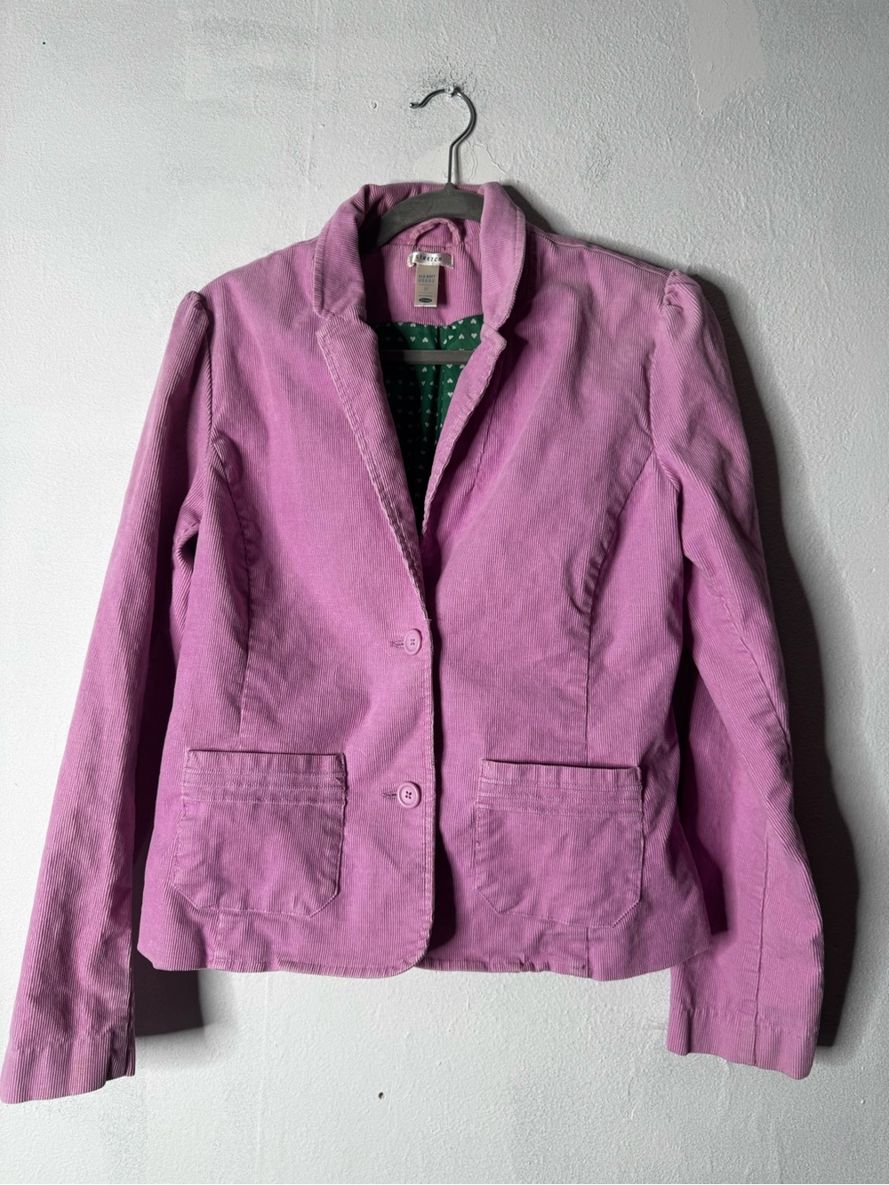 Fall 2005 old navy vintage pink blazer corduroy medium lined